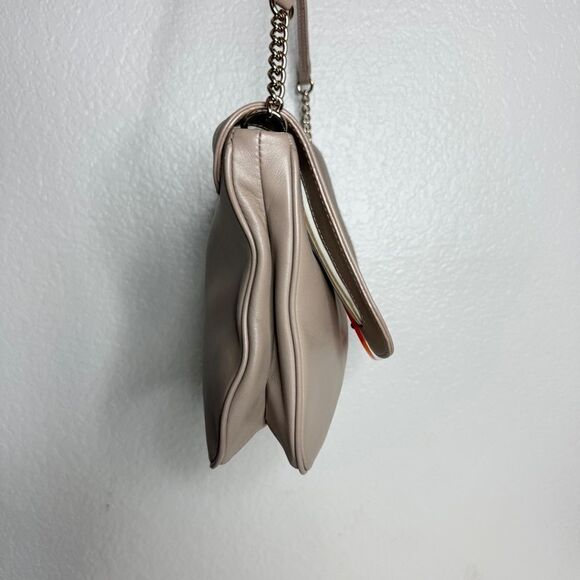Kate Spade taupe gray supple leather acrylic chain shoulder bag Perry Shoreline - Picture 4 of 11